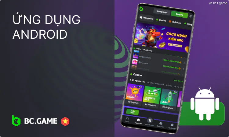 Ứng dụng di động BC.Game dành cho Android