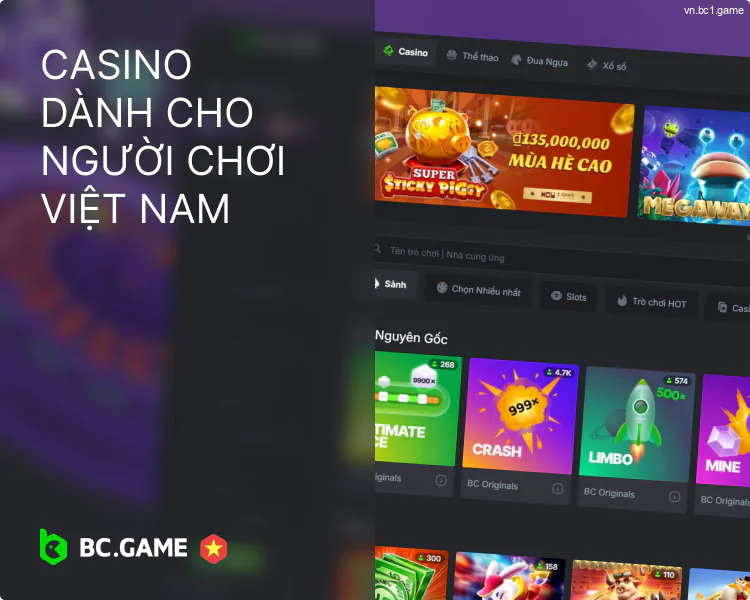 Trò chơi casino BC.Game đa dạng tại Việt Nam