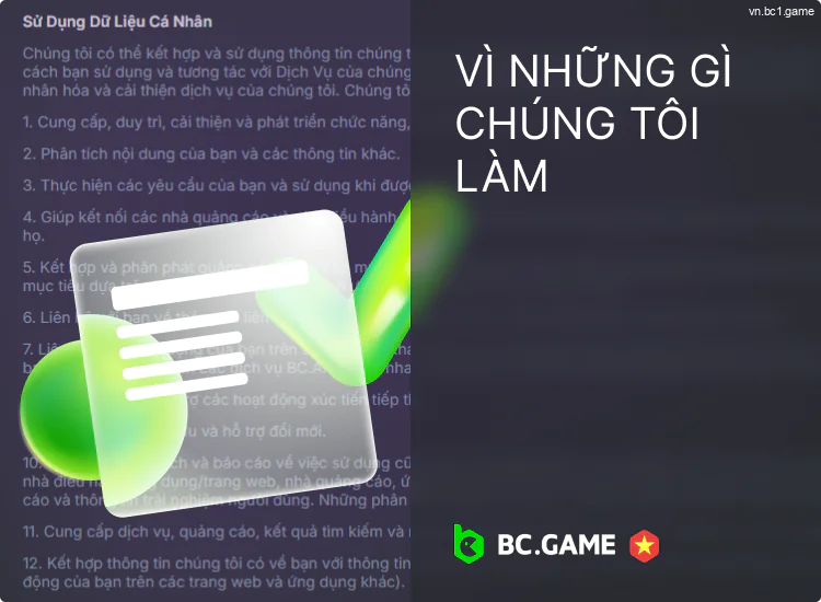 Tại sao BC.Game thu thập dữ liệu người dùng?