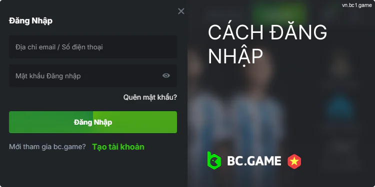 Đăng nhập vào BC.Game Việt Nam