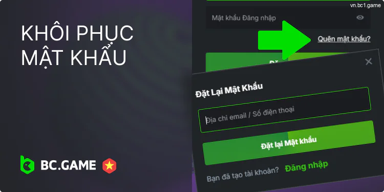 Phải làm gì nếu bạn quên mật khẩu BC.Game