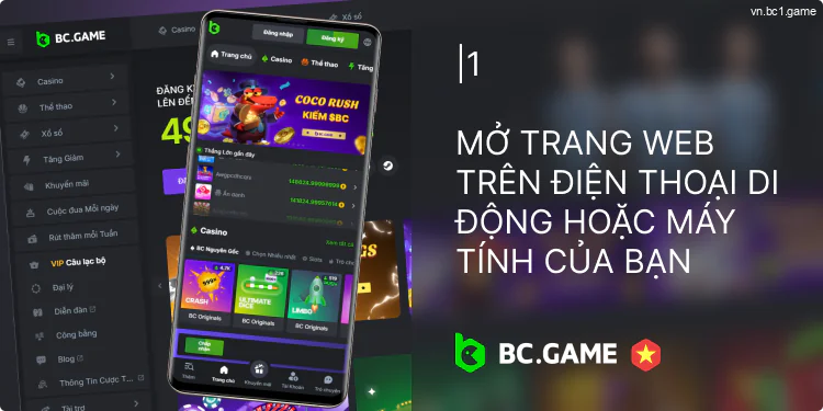 Truy cập trang web BC.Game Việt Nam