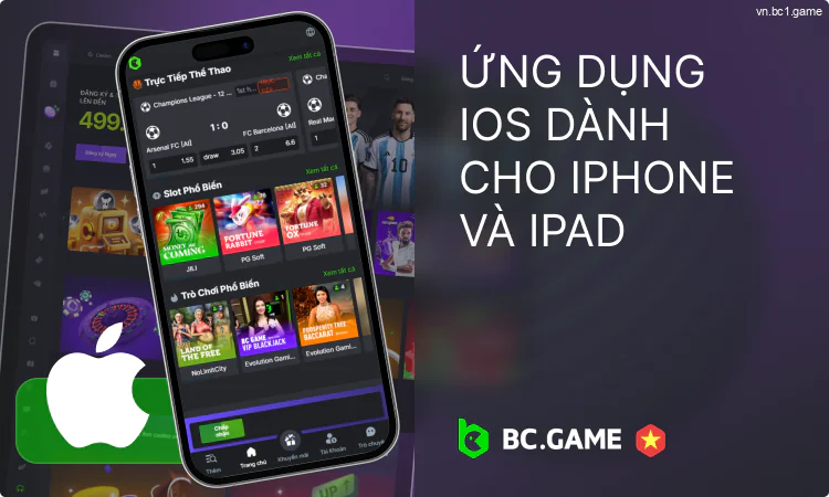 Ứng dụng di động BC.Game dành cho iOS